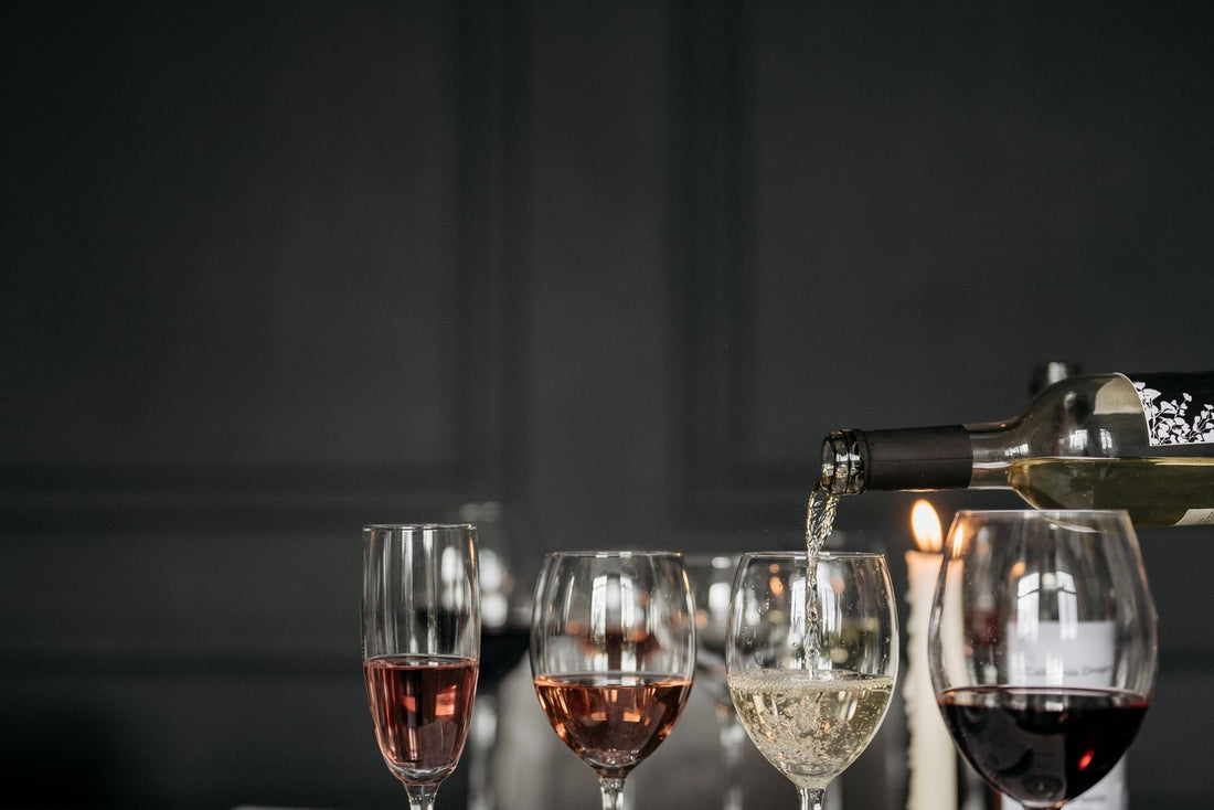 Red, white and rosé wine glasses – photo by Pavel Danilyuk, Pexels