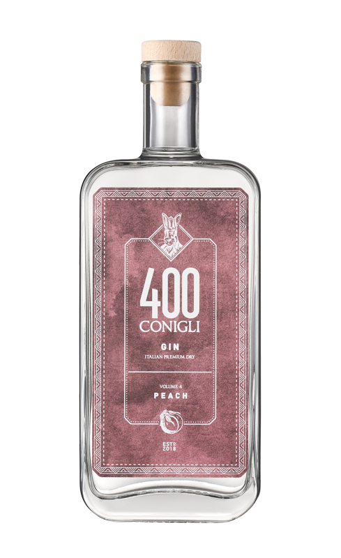 Bottle of 400 Conigli Peach gin