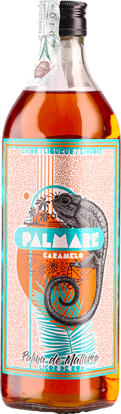 Bottle of Palmarè Caramelo rum liqueur