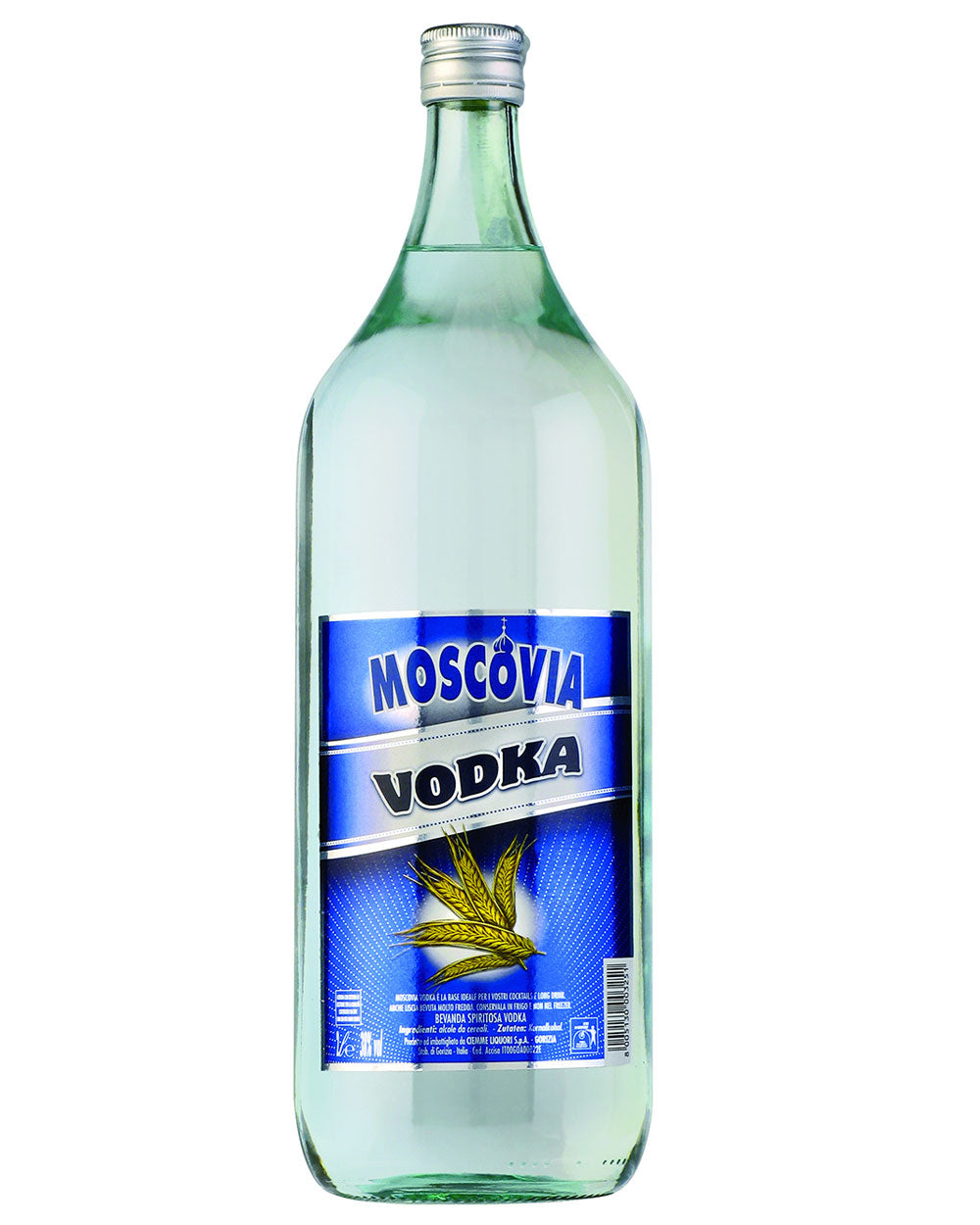 Bottle of Moscovia vodka by Ciemme Liquori